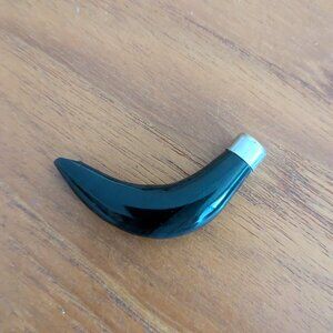 Vintage Italian Horn Amulet - Corno with Sterling Silver Cap - AS IS